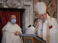Cardinal George Pell at the annual Eucharistic procession at the Angelicum in Rome, May 13, 2021.